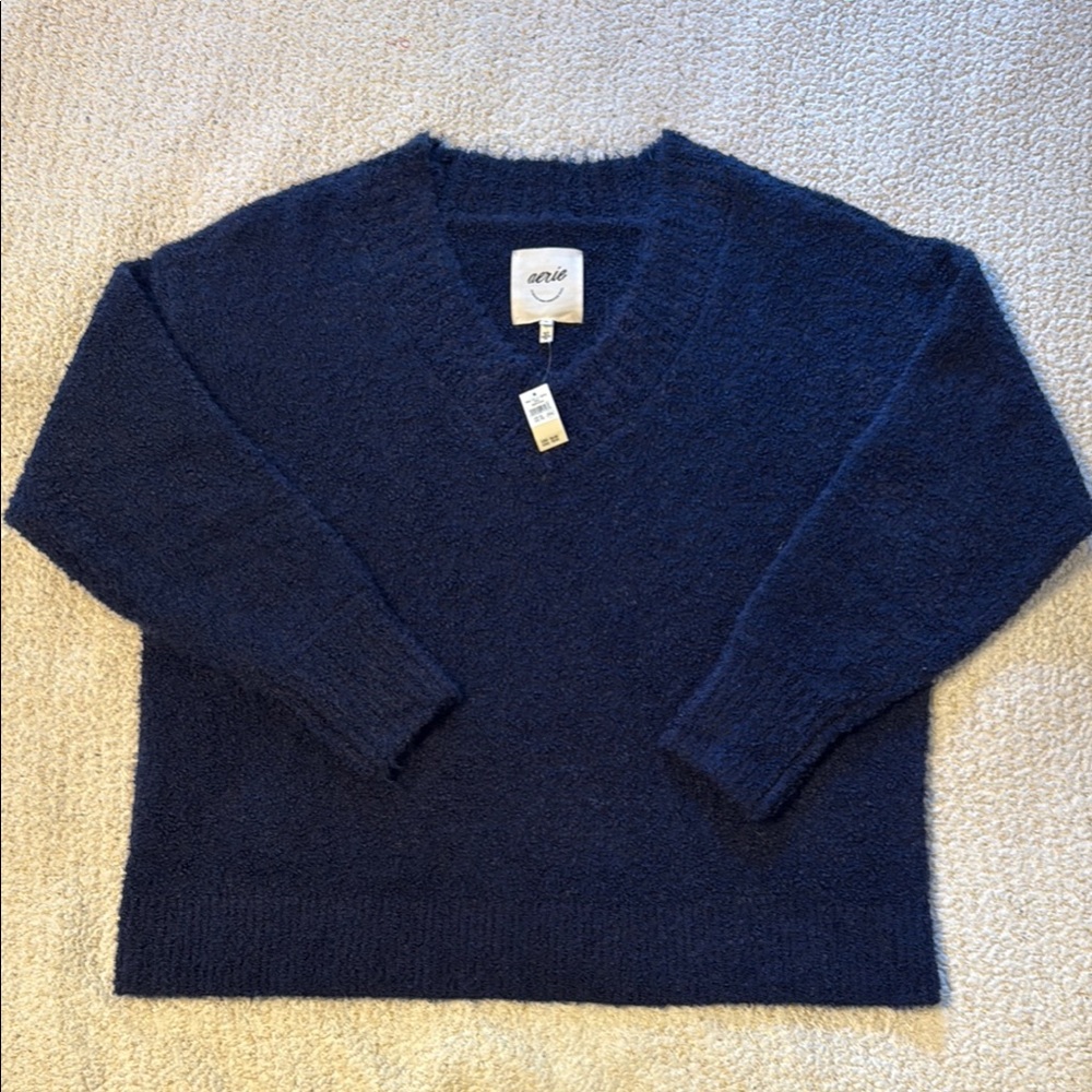 Aerie Women’s Deep Blue V-Neck Sweater